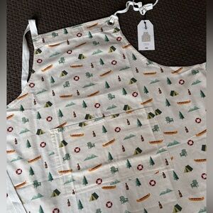 Indigo Camping Print Apron 100% Cotton